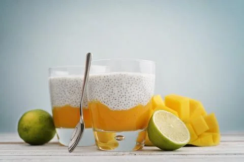 Chia seed pudding Stock Photos