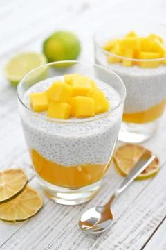 Chia seed pudding Stock Photos
