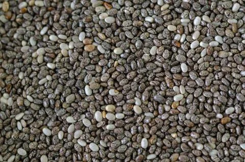 The chia seeds background. Stock Photos