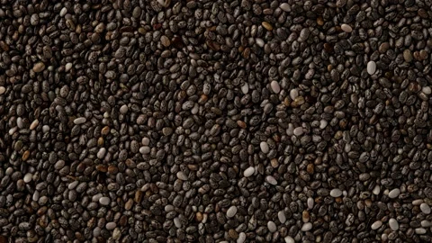 Chia seeds on background top view. Superfoods for healthy life Video stock 147852901
