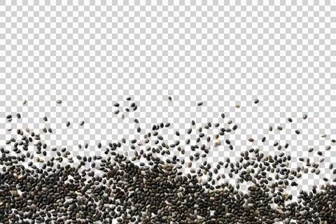 Chia seeds border template copy space horizontal Stockfoto's