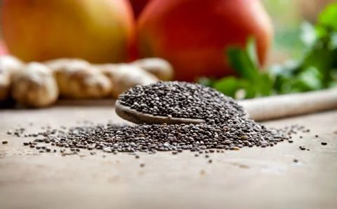 Chia seeds Stock Photos