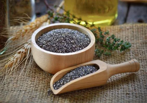 Chia seeds Stock Photos