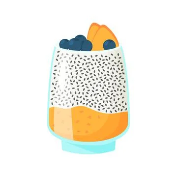 Chia seeds pudding vector illustration Stock Illustration