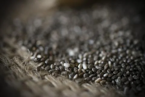 Chia seeds on a table Stock Photos