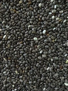 Chia Seeds Texture Background Macro Close Up Foto stock