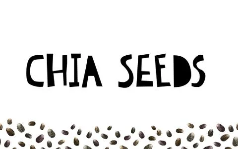 Chia seeds vector background Stock Illustration