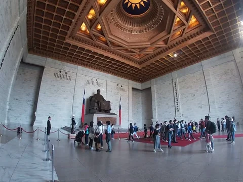 Chiang Kai-shek Memorial Hall Interior, Taipei, Taiwan (4th Jan 2020) 库存影片 344042809