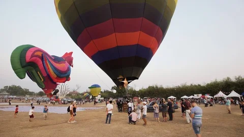 CHIANG MAI - CIRCA 2018: Camera moving out from the preparing to take off the Stock Footage 88284789