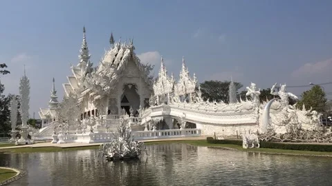 Chiang Rai white temple Stock Footage 186729431