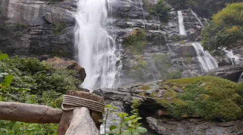 Chiangmai Highest Waterfall Stock Footage 35421617
