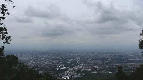 Chiangmai view from Doi Suthep viewpoint time lapse Stock Footage 112782062