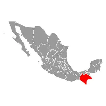 Chiapas of Mexico map shape, travel web concept icon vector illustration Stock Illustration
