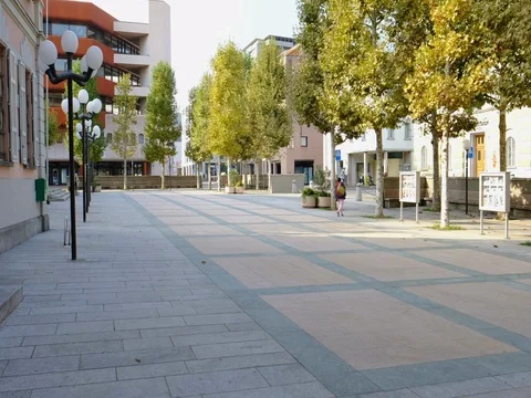 Chiasso, Switzerland. Views close to the city municipality. Stock Footage