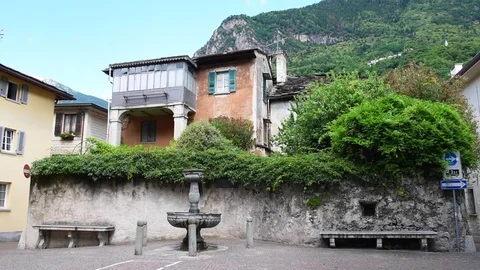 Chiavenna little Square Video stock 77265624