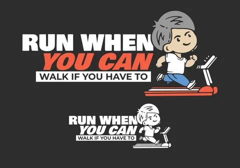 Chibi boy runner running of treadmill, flat illustration design in 2 color .. Stock-Illustration