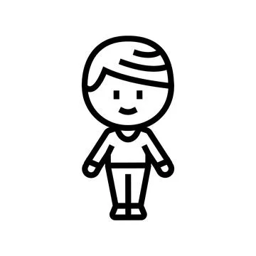 Chibi character boy line icon vector illustration Stock Illustration