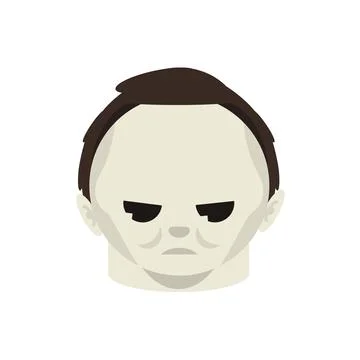 Chibi Cute Cartoon Cool Fun Funny Mask Masked Scary Face Head Man Serial Killer  Illustrazione stock