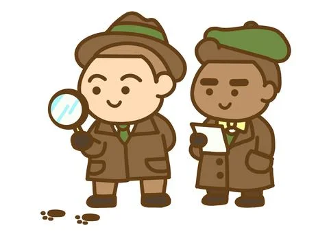 Chibi Detectives on the Case Stock Illustration