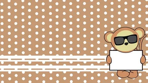 Chibi monkey kid cartoon holding billboard Stock Illustration