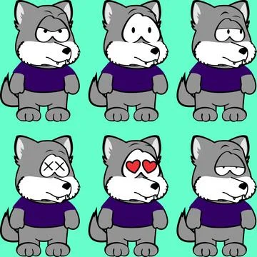 Chibi wolf child cartoon Stock Illustration