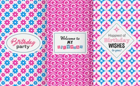 Chic birthday pattern Illustrazione stock