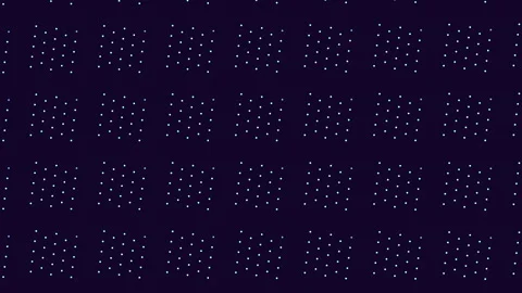 Chic blue and white grid pattern with delicate dots on dark background Stock Footage 282339916