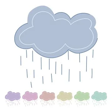 Chic boho cloud vector cartoon graphic イラスト素材