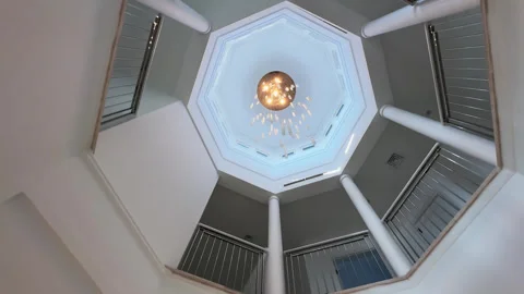 A chic chandelier in an expensive private Arabian villa in Dubai Stock Footage 278256570