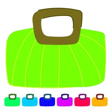 Chic clutch bag vector cartoon graphic イラスト素材