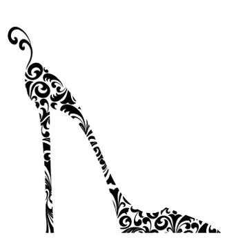 Chic damask shoe Stock Illustration
