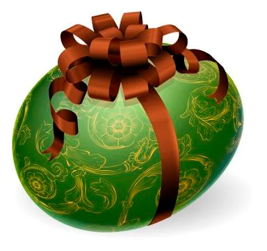 Chic easter egg with golden patterns Illustrazione stock