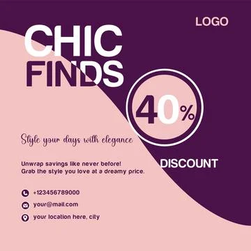 Chic Finds Template Stock Illustration