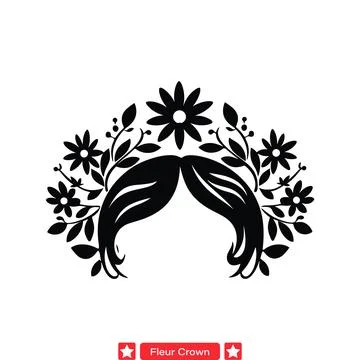 Chic Fleur Crown Vector Pack  Stylish Designs for Fashionable Branding and .. Stock Illustration