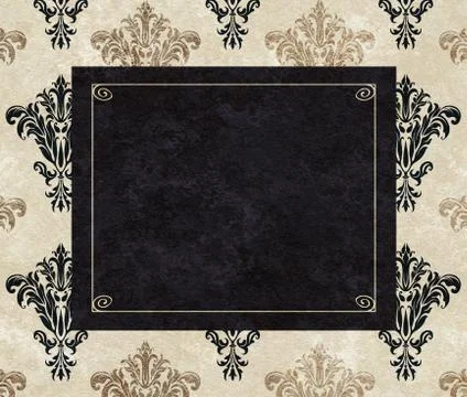Chic frame copy space on taupe damask Stock Illustration