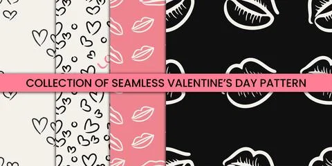 Chic Love and Heart Patterns. Perfect for Valentine's Day and Weddings Stock Illustration