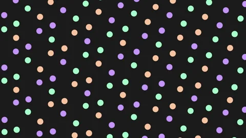 Chic monochrome polka dot pattern elegant random dots on black Stock-Footage 297603472