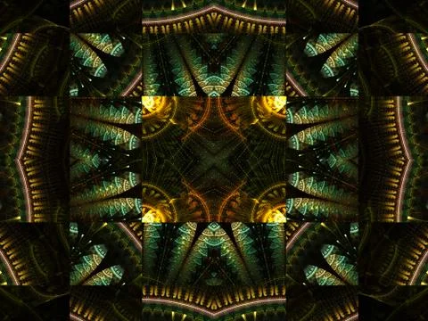 Chic Patterned Pinnate Background    - Fractal Art Illustrazione stock