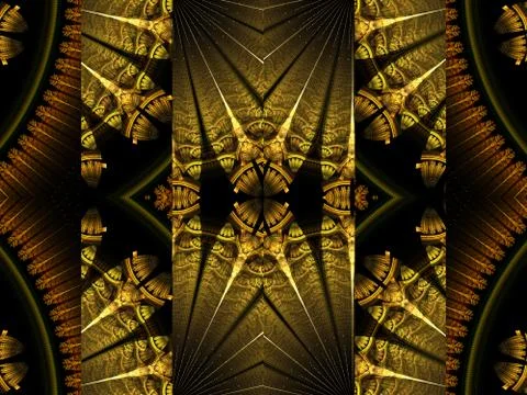 Chic Patterned Pinnate Background    - Fractal Art Illustrazione stock