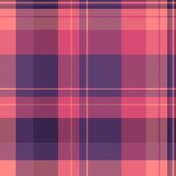 Chic plaid pattern in coral and lavender, evokes warmth and comfort. Ideal fo Stock Illustration