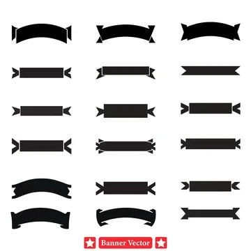 Chic Ribbon and Banner Vector Designs Perfect for Event Invitations and Gre.. Stock Illustration