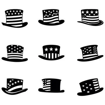 Chic Uncle s Hat Vector Silhouette Collection  Stylish Designs for Classy G.. Illustrazione stock