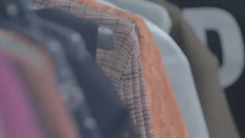 Chic Wardrobe Blurry Sharp Close Up FHD Stock Footage 312686858