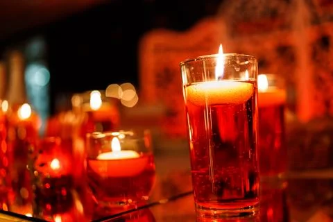 Chic Wedding Decorations with Candles Stock Photos