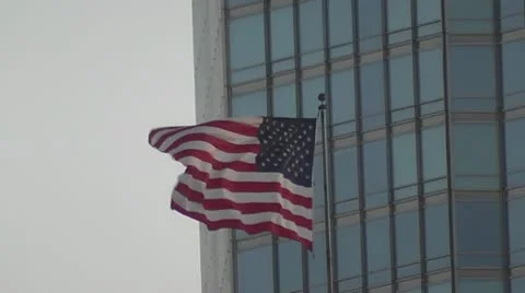 CHICAGO-0009 US FLAG Stock Footage 10728740