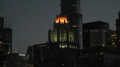 CHICAGO-0017 DUSK PANORAMA Stock Footage 10729800