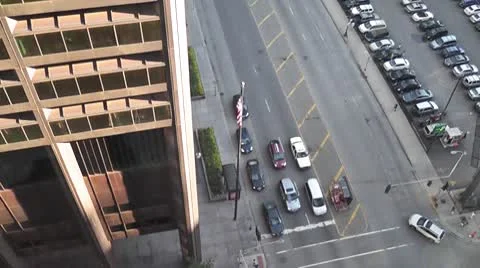 CHICAGO-0036 BIRDS EYE VIEW TILT UP Stock Footage 10729903