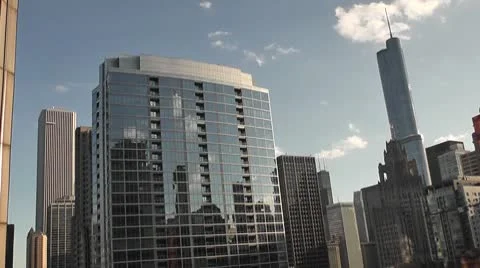 CHICAGO-0041 TIMELAPSE CLOUDS OVER SKYLINE Stock Footage 10730026