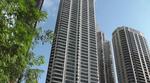 CHICAGO-0059 HIGHRISE PANORAMA Stock Footage 10730352