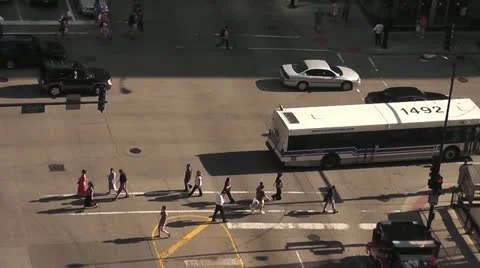 CHICAGO-0590 INTERSECTION TRAFFIC Stock Footage 10806817